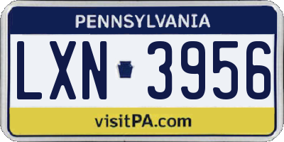 PA license plate LXN3956