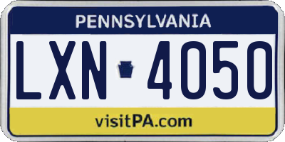 PA license plate LXN4050