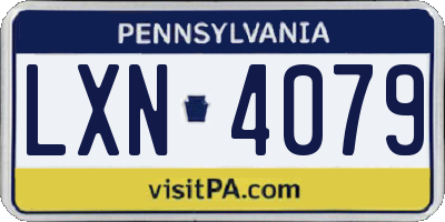 PA license plate LXN4079