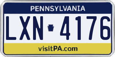 PA license plate LXN4176