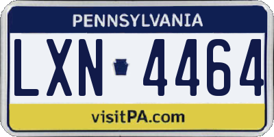PA license plate LXN4464