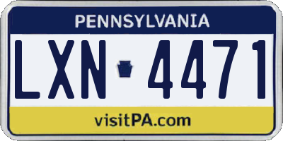 PA license plate LXN4471