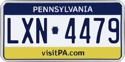 PA license plate LXN4479