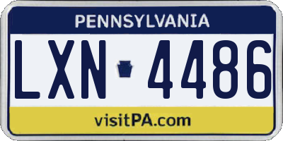 PA license plate LXN4486