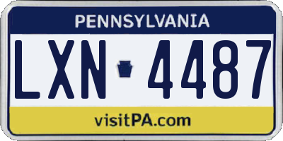 PA license plate LXN4487