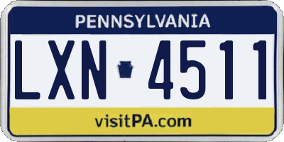 PA license plate LXN4511