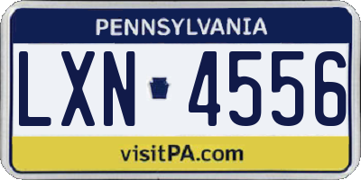 PA license plate LXN4556