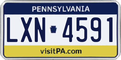 PA license plate LXN4591