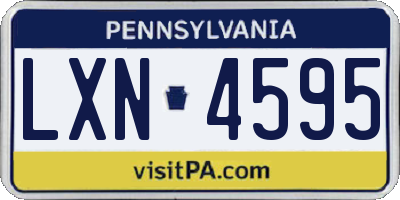 PA license plate LXN4595