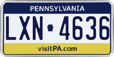 PA license plate LXN4636