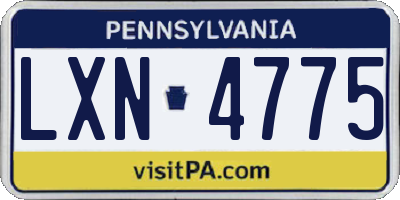 PA license plate LXN4775