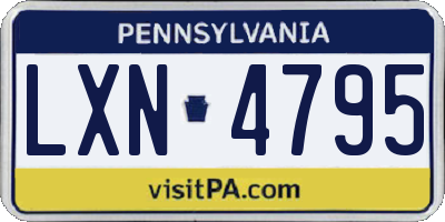 PA license plate LXN4795