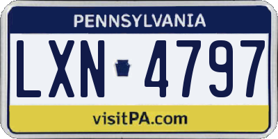 PA license plate LXN4797