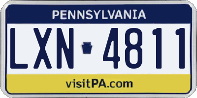 PA license plate LXN4811