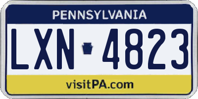 PA license plate LXN4823