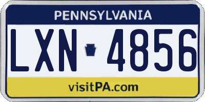 PA license plate LXN4856