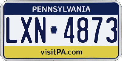 PA license plate LXN4873