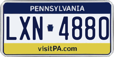 PA license plate LXN4880