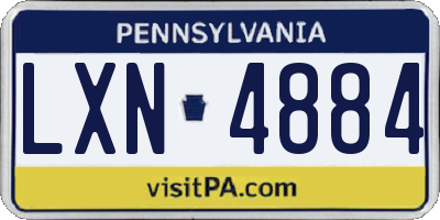 PA license plate LXN4884