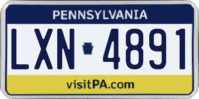 PA license plate LXN4891