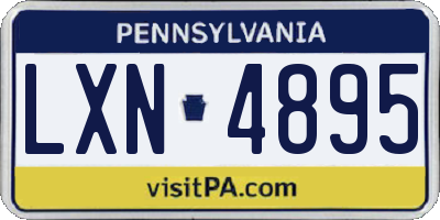 PA license plate LXN4895
