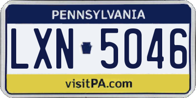PA license plate LXN5046