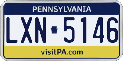 PA license plate LXN5146
