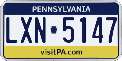 PA license plate LXN5147