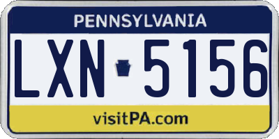 PA license plate LXN5156