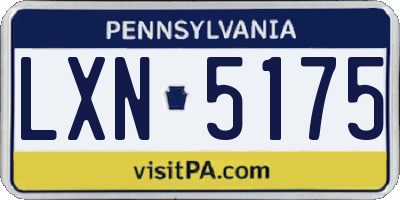 PA license plate LXN5175