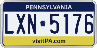 PA license plate LXN5176