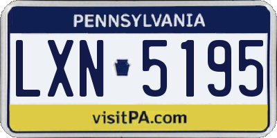 PA license plate LXN5195