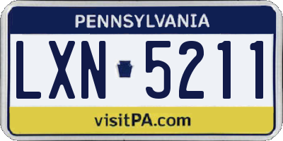 PA license plate LXN5211