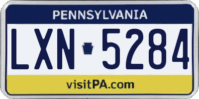 PA license plate LXN5284