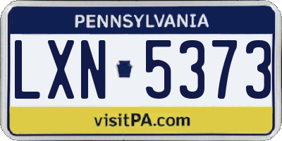 PA license plate LXN5373