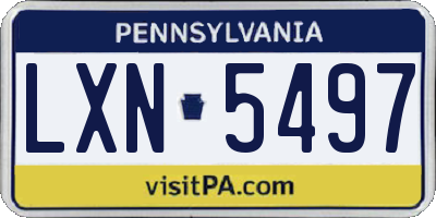 PA license plate LXN5497