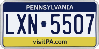 PA license plate LXN5507