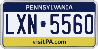 PA license plate LXN5560