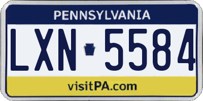 PA license plate LXN5584