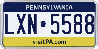 PA license plate LXN5588