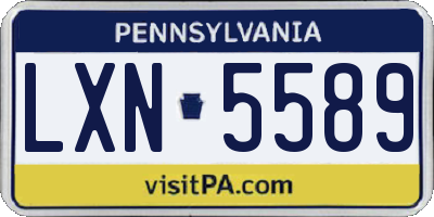 PA license plate LXN5589