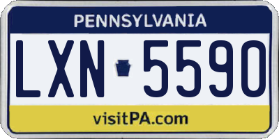 PA license plate LXN5590