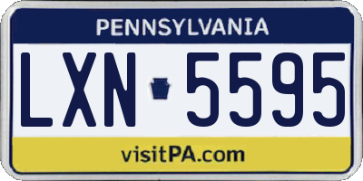 PA license plate LXN5595