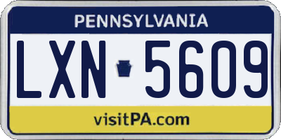 PA license plate LXN5609