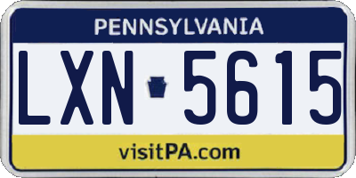 PA license plate LXN5615