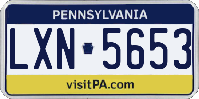 PA license plate LXN5653
