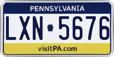 PA license plate LXN5676