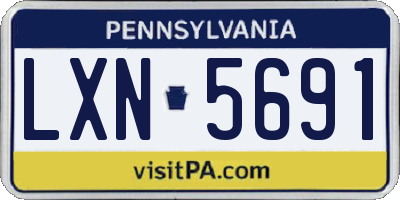 PA license plate LXN5691