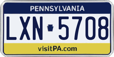 PA license plate LXN5708