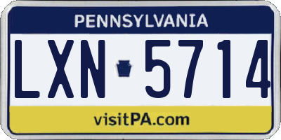 PA license plate LXN5714